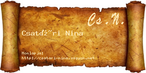 Csatári Nina névjegykártya